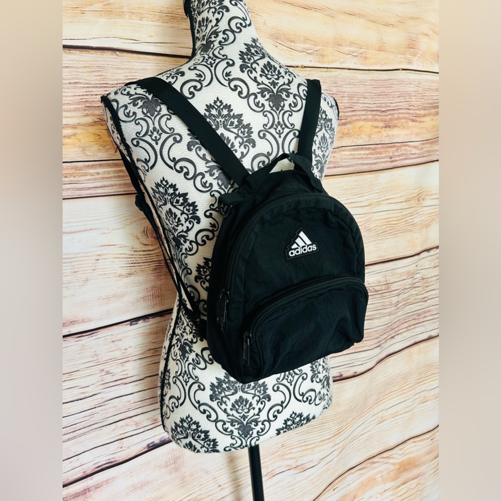 Adidas Black Logo Nylon Mini Backpack
